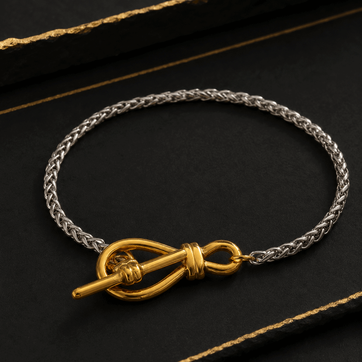 Pulsera Dos Tonos con Cierre Toggle