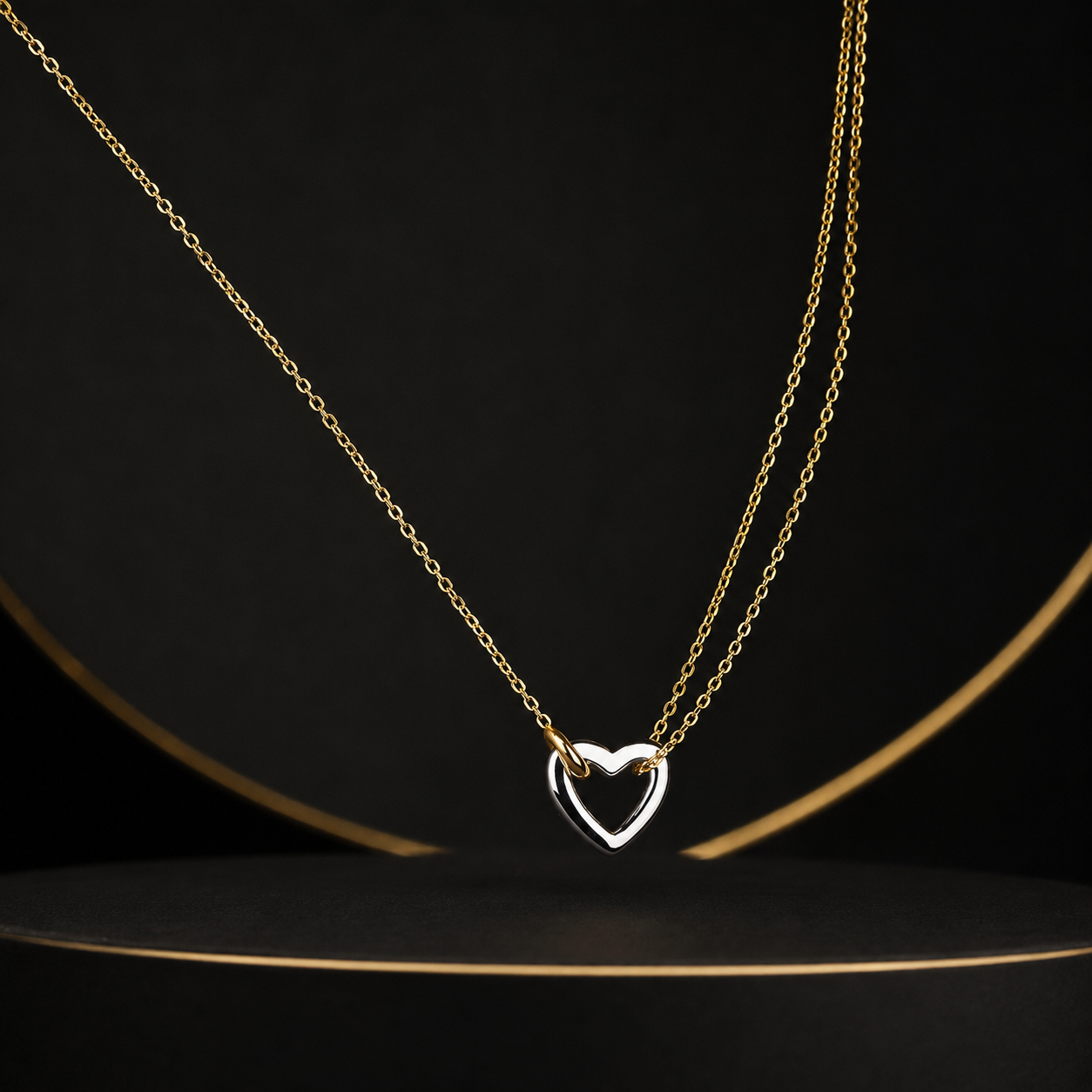 Cadena Corazón de Dos Tonos