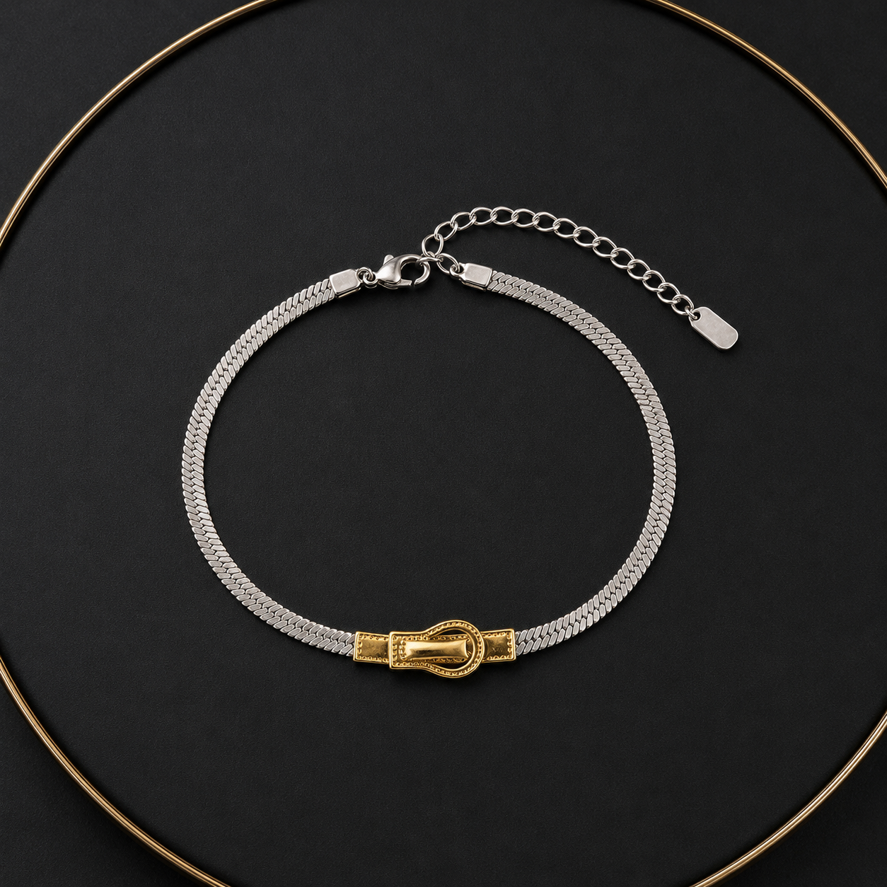 Pulsera Hebilla de Dos Tonos